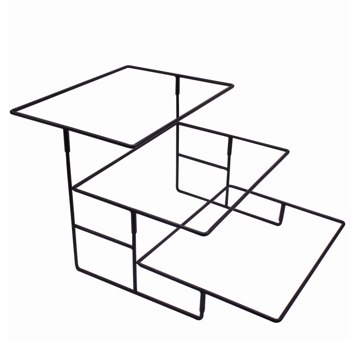 三層麵包籃鐵架 (放置PP仿藤編織長方形籃子)