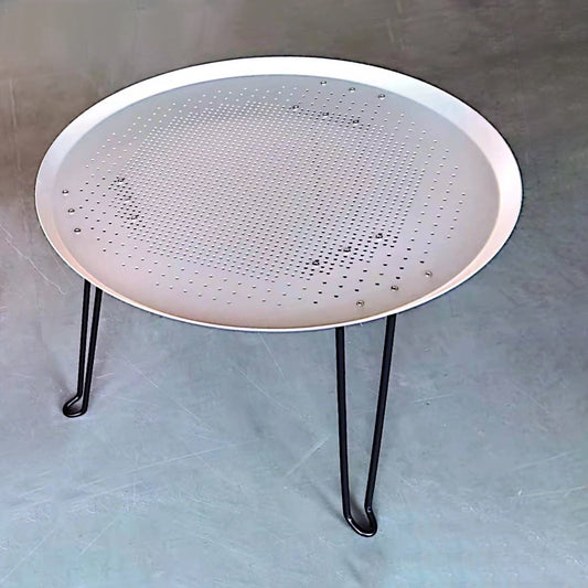 Foldable 16" Round Perforated Outdoor Table Pizza Pan (Anode/Hard Anode)