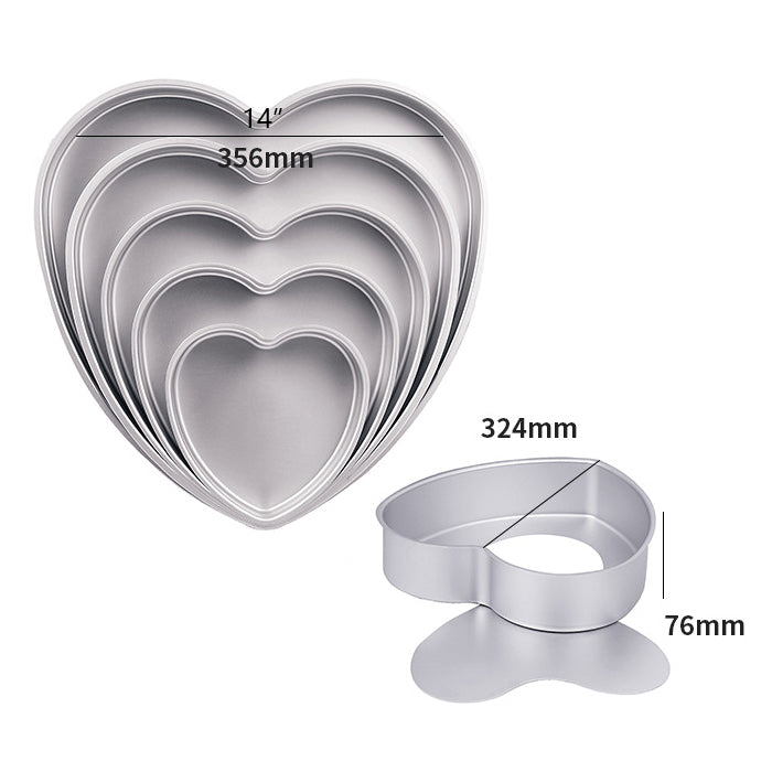 Heart-shaped cake mold (movable bottom/anode)