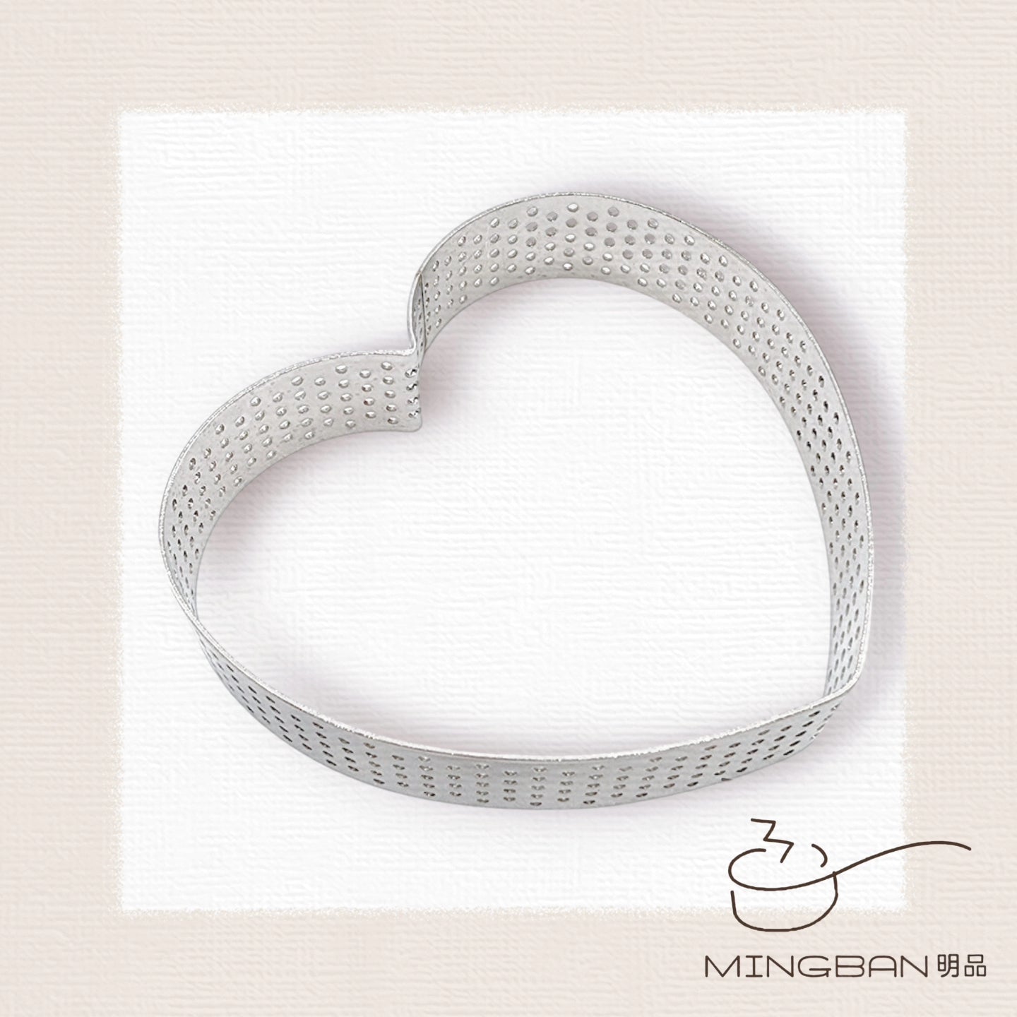 10cm Wide Heart Shape Perforated Tart Ring