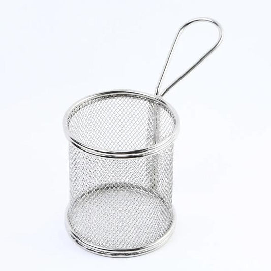 Round Shaped Stainless Steel Mini Fry Basket / French Fries Basket