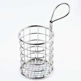 Round Shaped Stainless Steel Mini Fry Basket / French Fries Basket