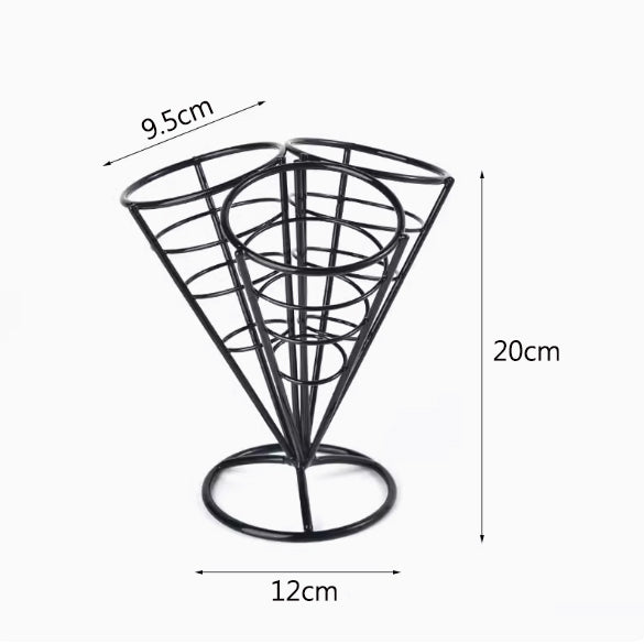 三頭錐形炸物架