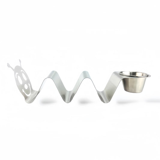 Caterpillar style Taco Holder Stand with Stainless Steel Sauce Cup (Hold 3 Tacos)