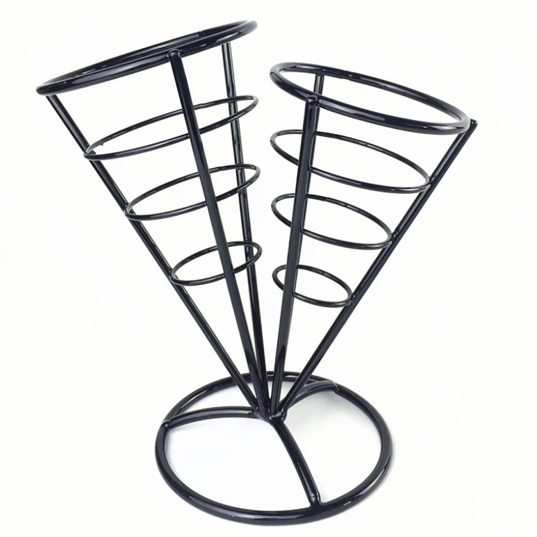 Two Cones Fried Food Display Rack Wire Stand Holder
