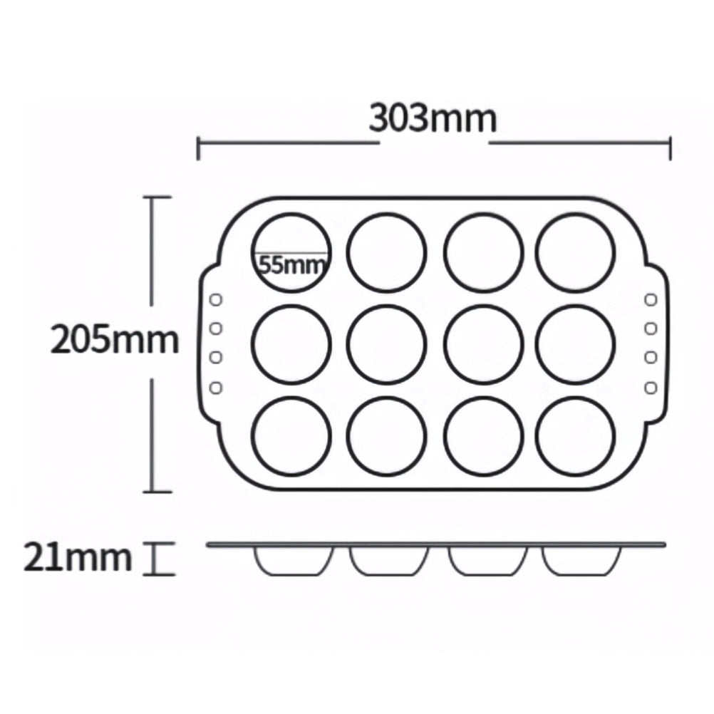 12連迷你Muffin杯子/鬆餅蛋糕模 焗盤 (金色)