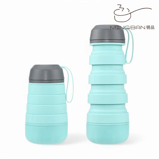 Lightweight Portable Silicone Foldable Water Bottle (Bottle Bottom Storage Design)
