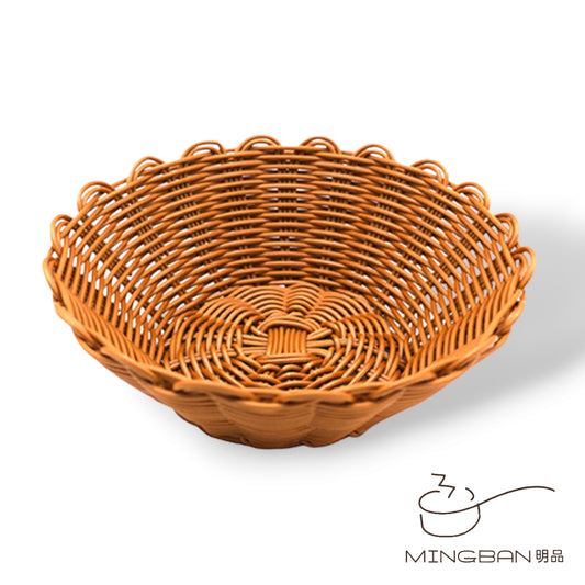 Hand-woven PP imitation rattan snack basket