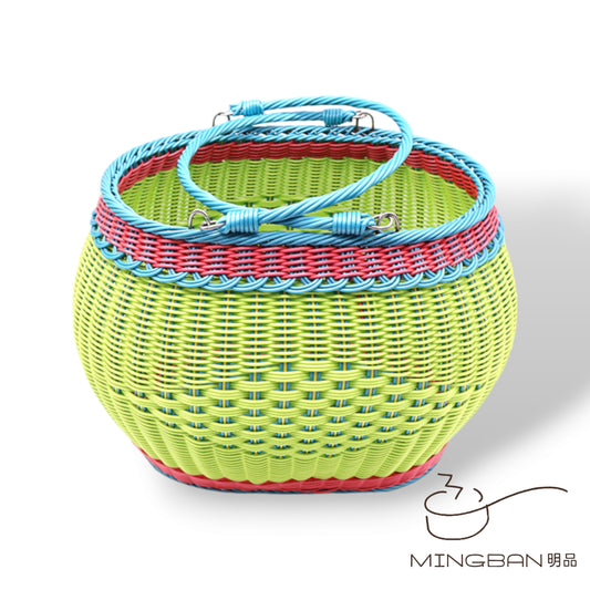 手工編織 PP 仿藤編織野餐手提籃