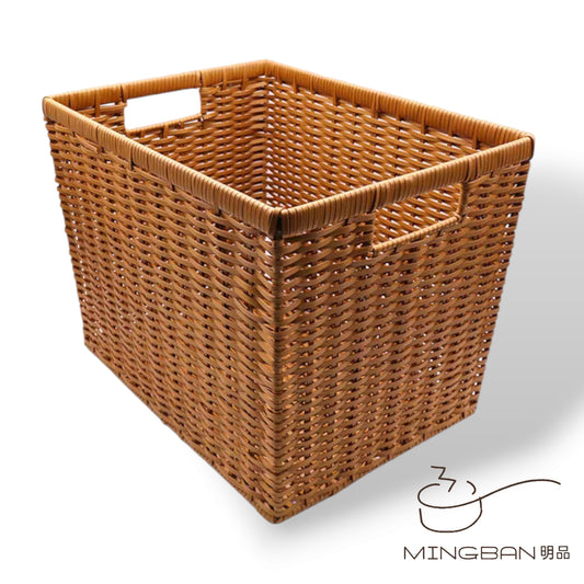 Handwoven PP imitation rattan hotel towel storage basket