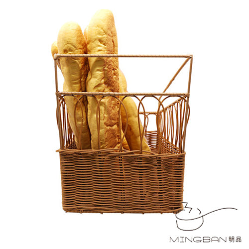Handwoven PP imitation rattan baguette basket