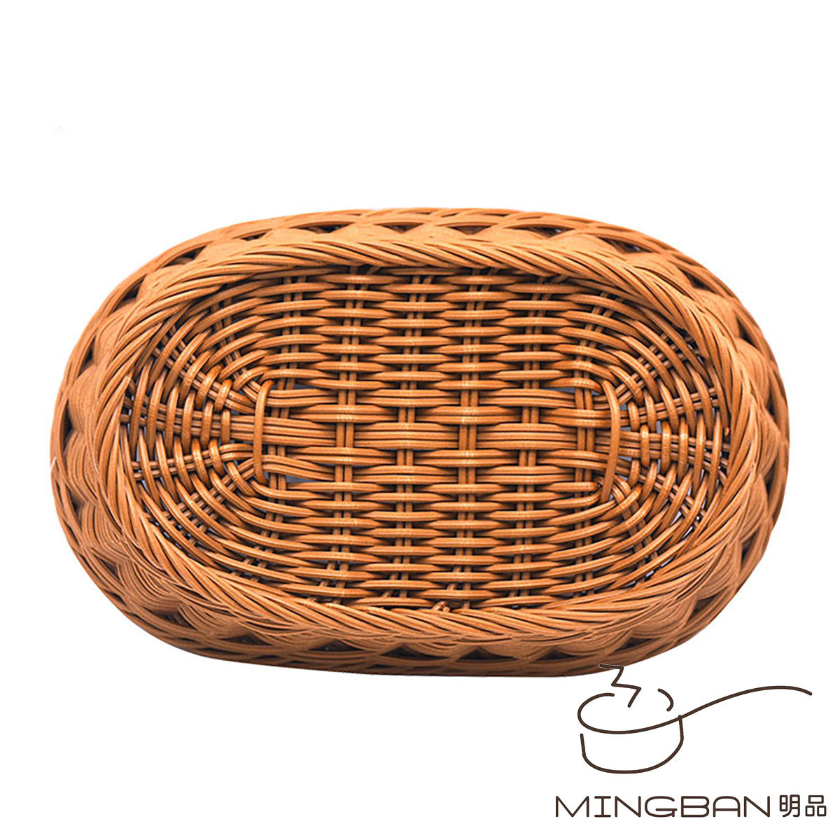 Hand-woven PP imitation rattan woven ingot basket