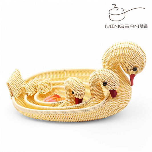 Hand-woven PP Imitation Rattan Swan Basket