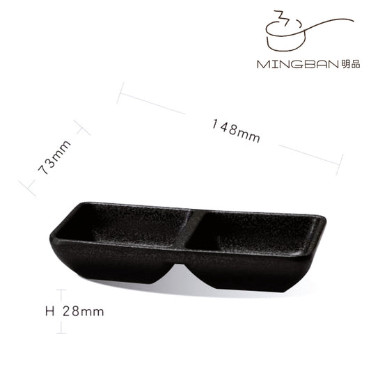 2-Divided Melamine Sauce Dish
