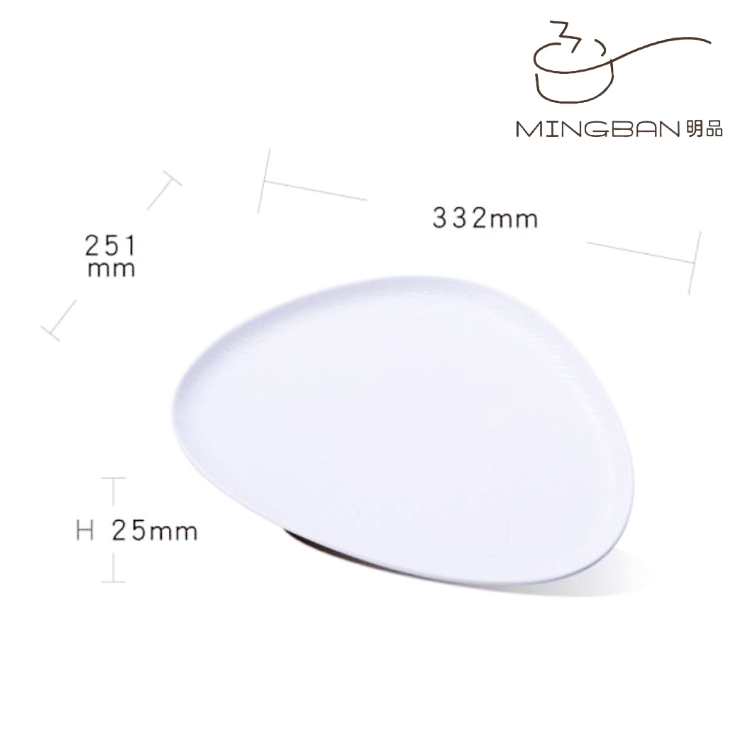 13" Melamine Triangular Plate (White)