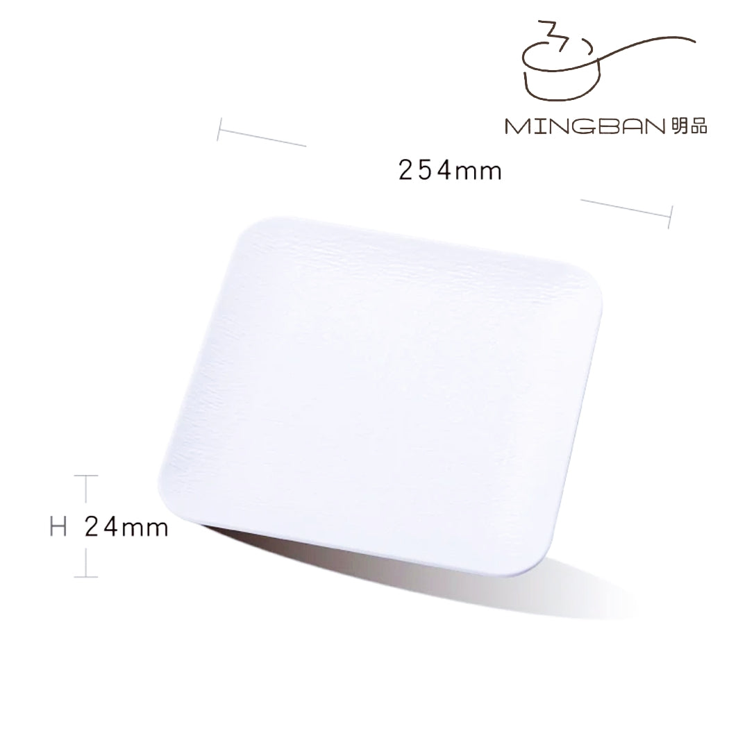 10" Melamine Square Plate (White)