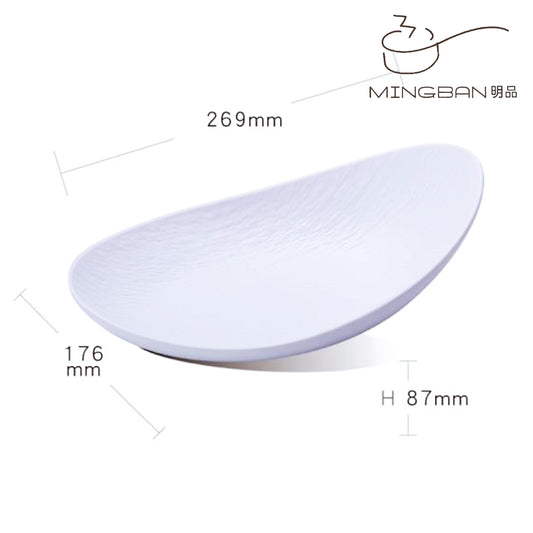 Melamine Oval Plate (White)