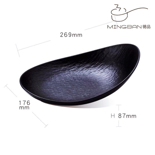 Melamine Oval Plate (Black)