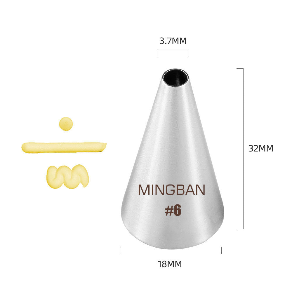 No.06 Medium Plain Round Line Writing Metal Piping Nozzle