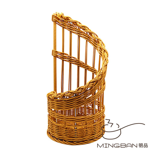 Handwoven PP imitation rattan baguette basket