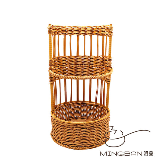 Handwoven PP imitation rattan baguette basket