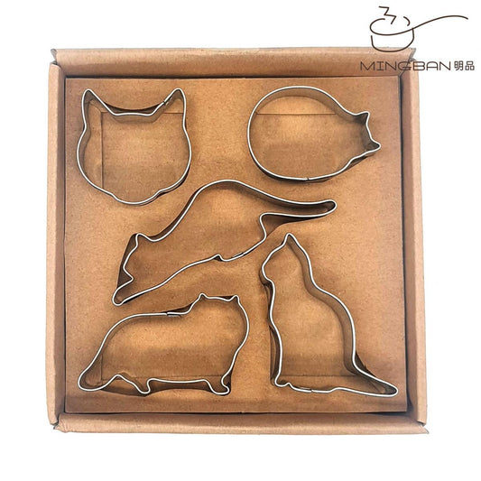5-piece stainless steel cookie cutter-Cat/Type A