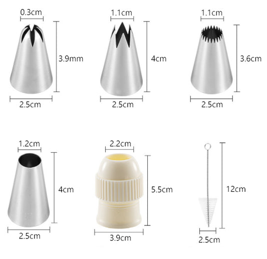 8pcs Cake Decorating Piping Tips Kit
