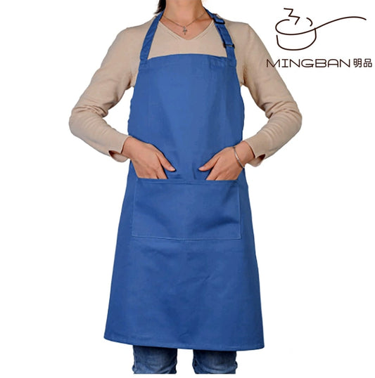 Apron waterproof, oil-proof and dirt-resistant with pockets - blue