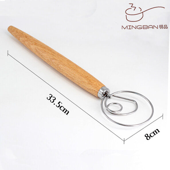 13寸 丹麥木柄麵粉/麵團攪拌棒