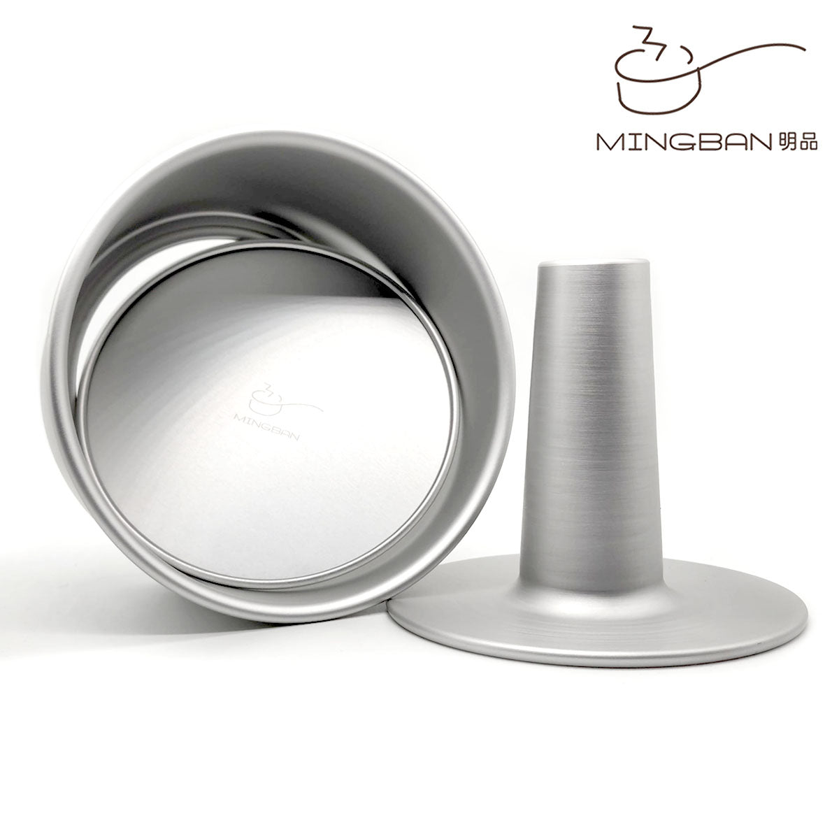 圓形蛋糕模 (活底 / 一套3件 / 銀色) #戚風蛋糕模