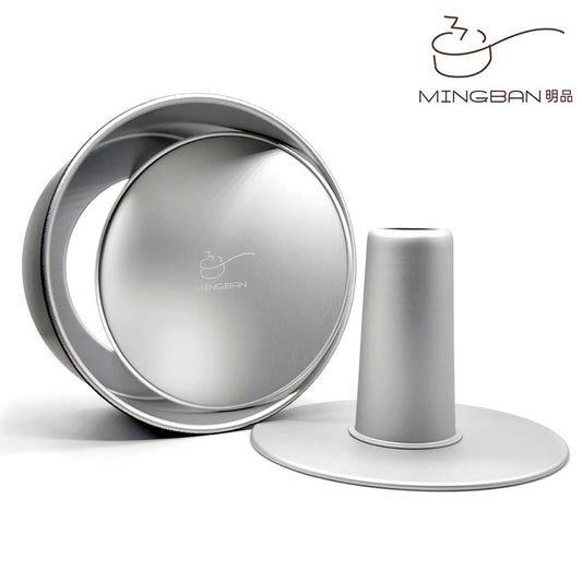 Round cake mold (movable bottom/set of 3 pieces/black) #Chiffon cake mold