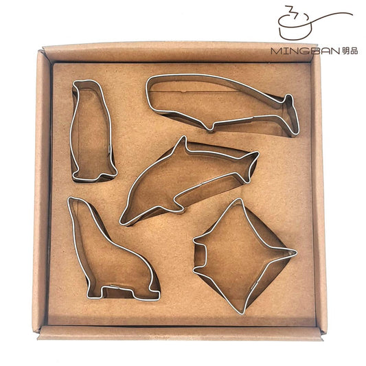 5-Pack Stainless Steel Cookie Cutters - Sea Animals