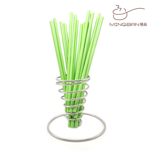 Disposable Sturdy Eco-Friendly Paper Drinking Straws - Green (25 Counts)