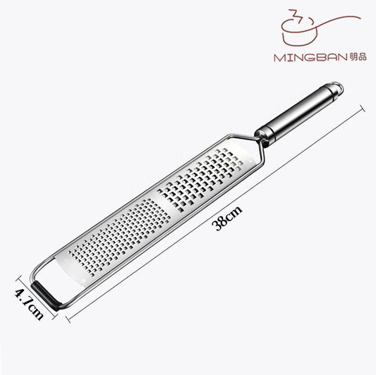 Dual-purpose stainless steel grater with long handle and small body
