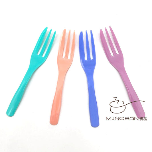 (Crazy discount) 10cm PS Party Disposable Plastic French Cake Fork#Children’s Fruit Fork#Mid-Autumn Festival Fork
