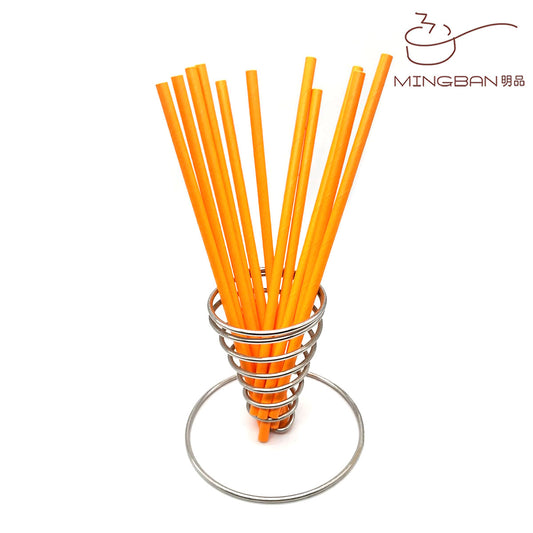 Disposable Sturdy Eco-Friendly Paper Drinking Straws - Orange (25 Counts)