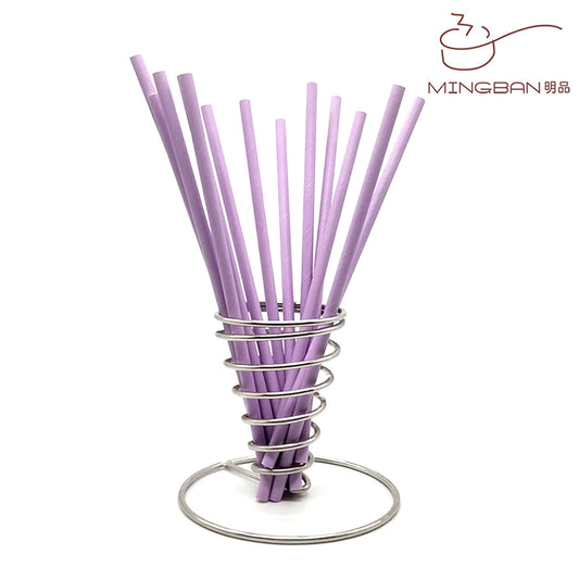 Disposable Sturdy Eco-Friendly Paper Drinking Straws - Purple (25 Counts)