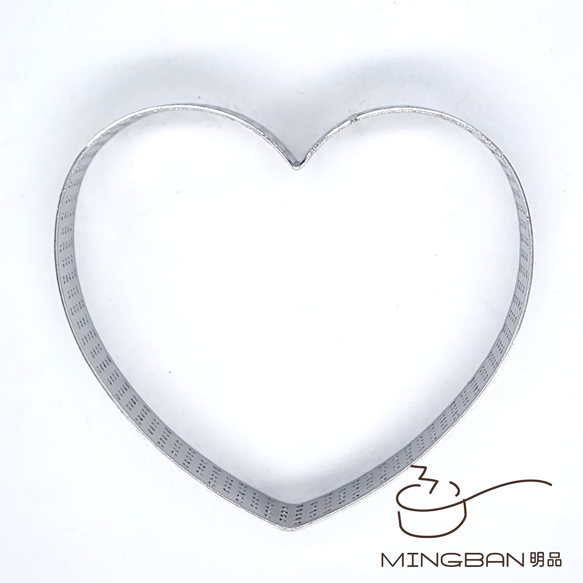 10cm Heart Shaped Perforated Tart Ring (Wide)