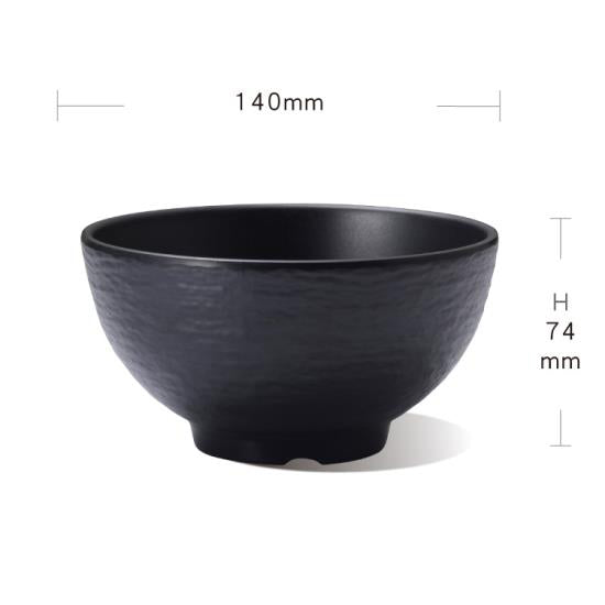 Iwate Stone Pattern Round Bowl (Black)