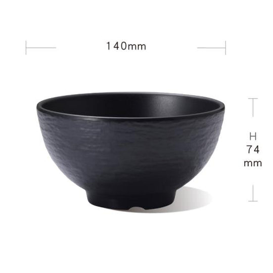 Rock pattern rice bowl (black)