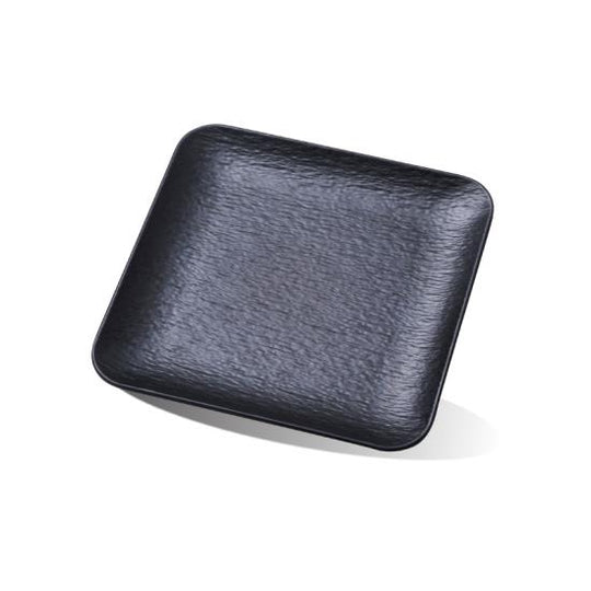 Rock pattern square plate (black)