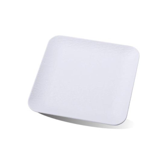 Rock pattern square plate (white)