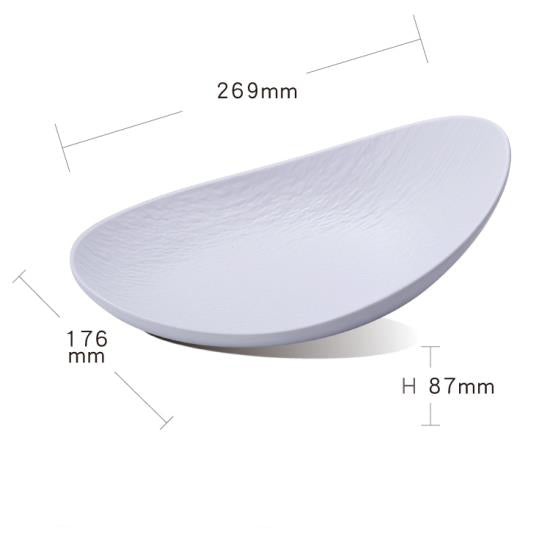 10.6" Iwate Stone Pattern Ingot Plate (White)
