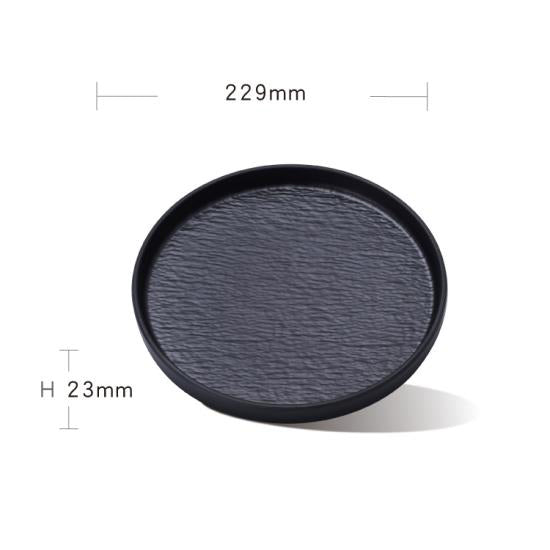 7"/9"/10.5" Iwate Stone Pattern Straight Plate (Black)
