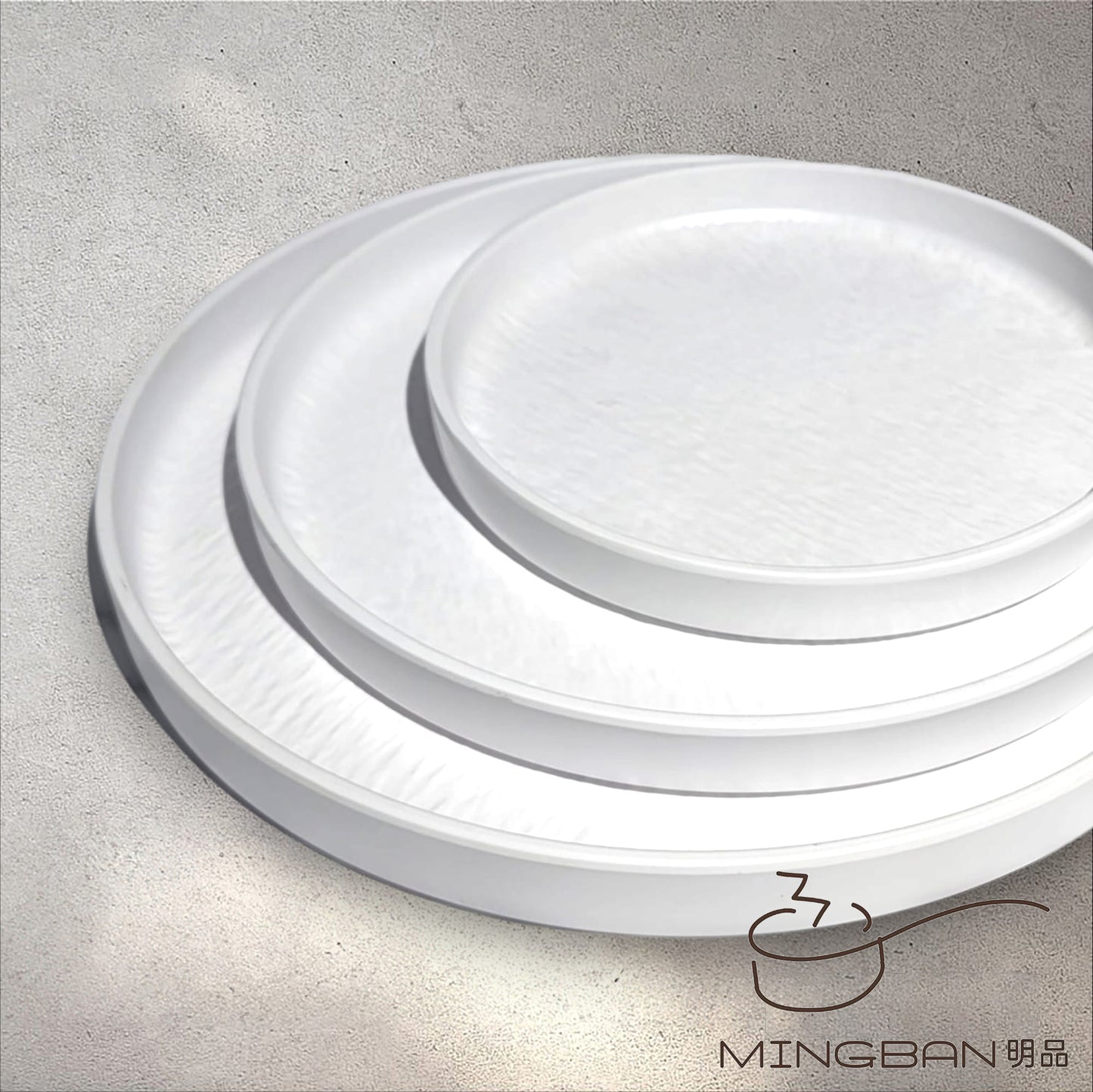 7"/9"/10.5" Iwate Stone Pattern Straight Plate (White)