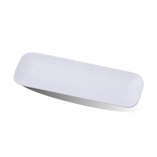 14" rock pattern long plate (white)