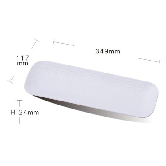 14" rock pattern long plate (white)