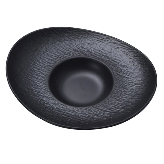 Rock pattern hat-shaped plate (black)