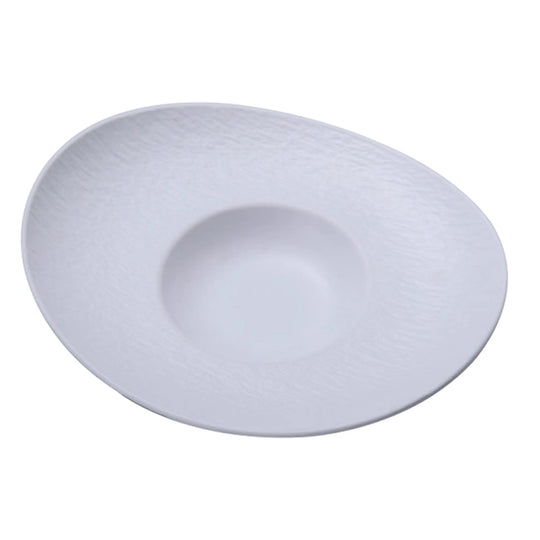 Rock pattern hat-shaped plate (white)