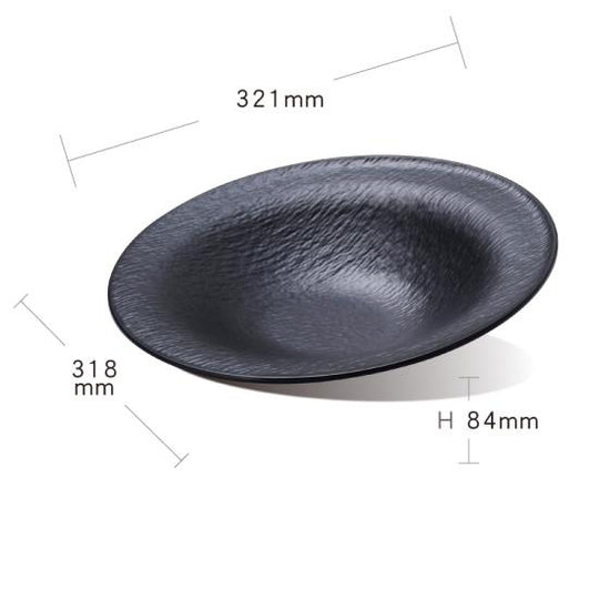Rock pattern angled bowl (black)
